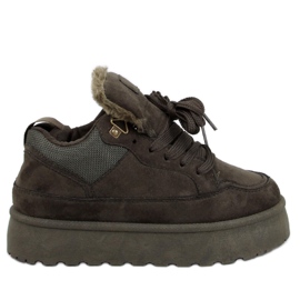 Skinner Green zateplené tenisky na platformě zelená