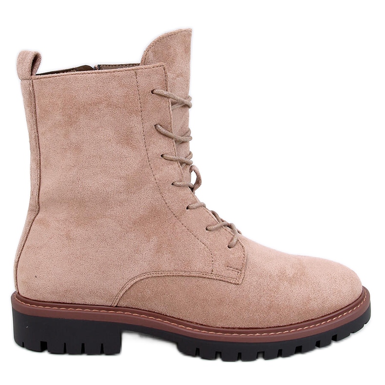 Semišové šněrovací kotníkové boty Simmer Khaki béžový Semišové šněrovací kotníkové boty Simmer Khaki béžový