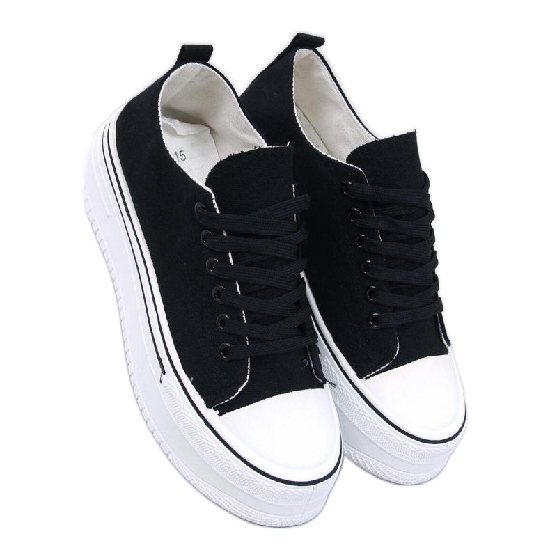 Loic Black tenisky s vysokou podrážkou - Inello černá