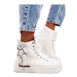 Tenisky s medvídkem Rooks White - Inello bílý