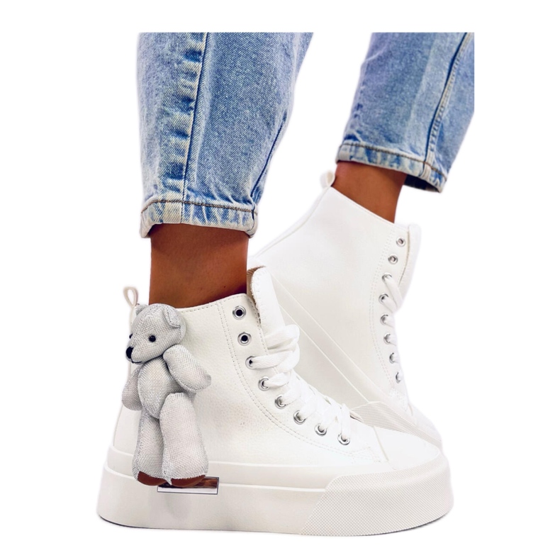 Tenisky s medvídkem Rooks White - Inello bílý