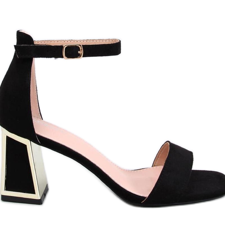 Auguste Black sandály na vysokém podpatku černá