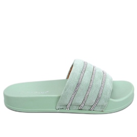 Zelené pantofle z kubické zirkonie zelená Zelené pantofle z kubické zirkonie zelená