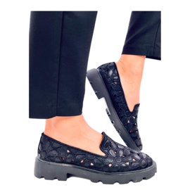 Černé prolamované mokasíny černý