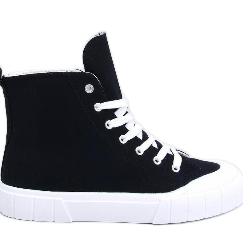 Plátěné tenisky na kotník Černé černá