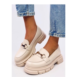 Kyress Beige mokasíny s vysokou podrážkou - Inello béžový