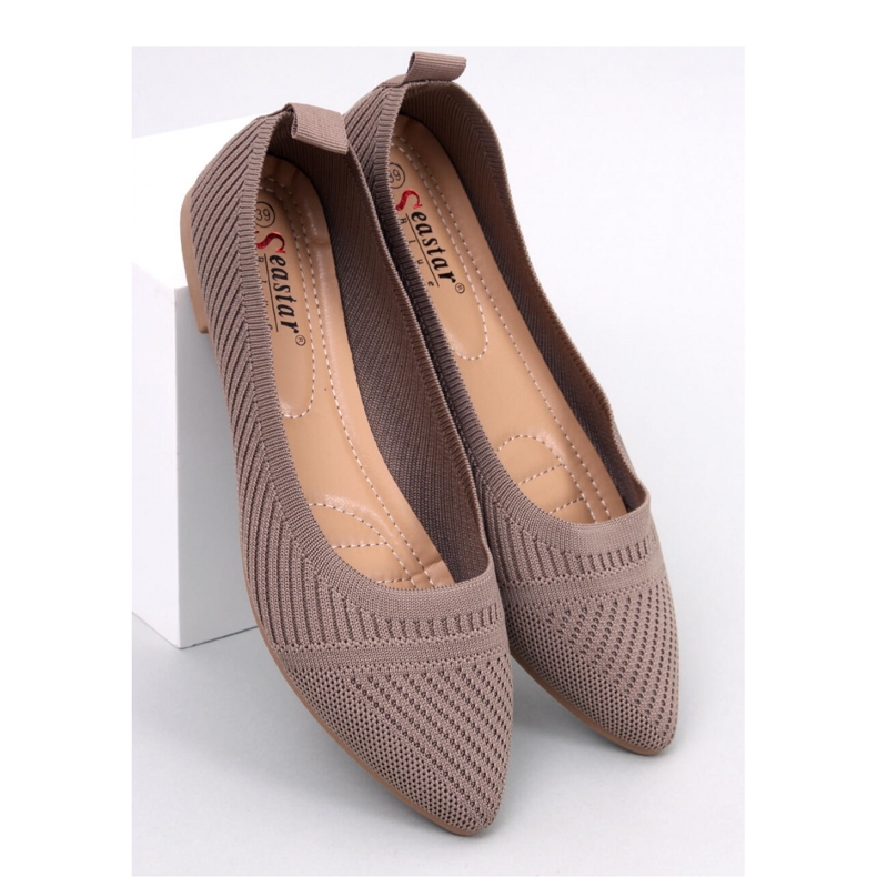 Tkané balerínky Kayla Khaki - Inello hnědý