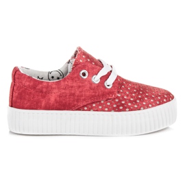 Kylie Vázané tenisky na platformě červený