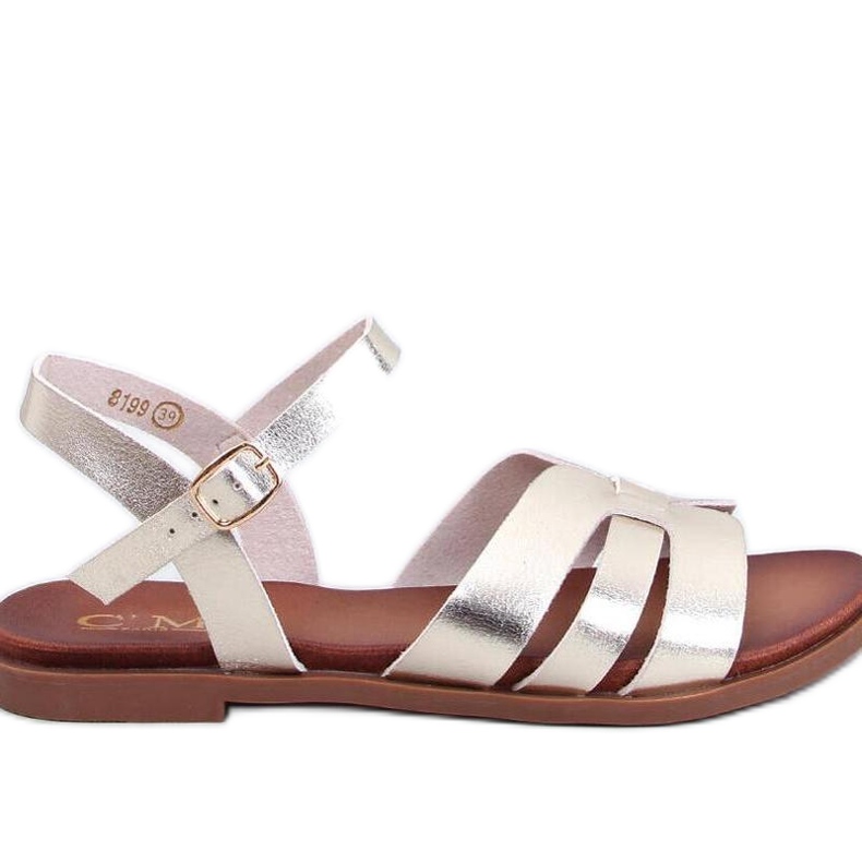 Zlaté dámské ploché sandály zlatý