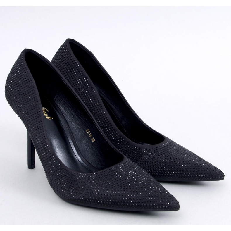 Dámské vysoké podpatky Paulis Black s kubickou zirkony - Inello černá