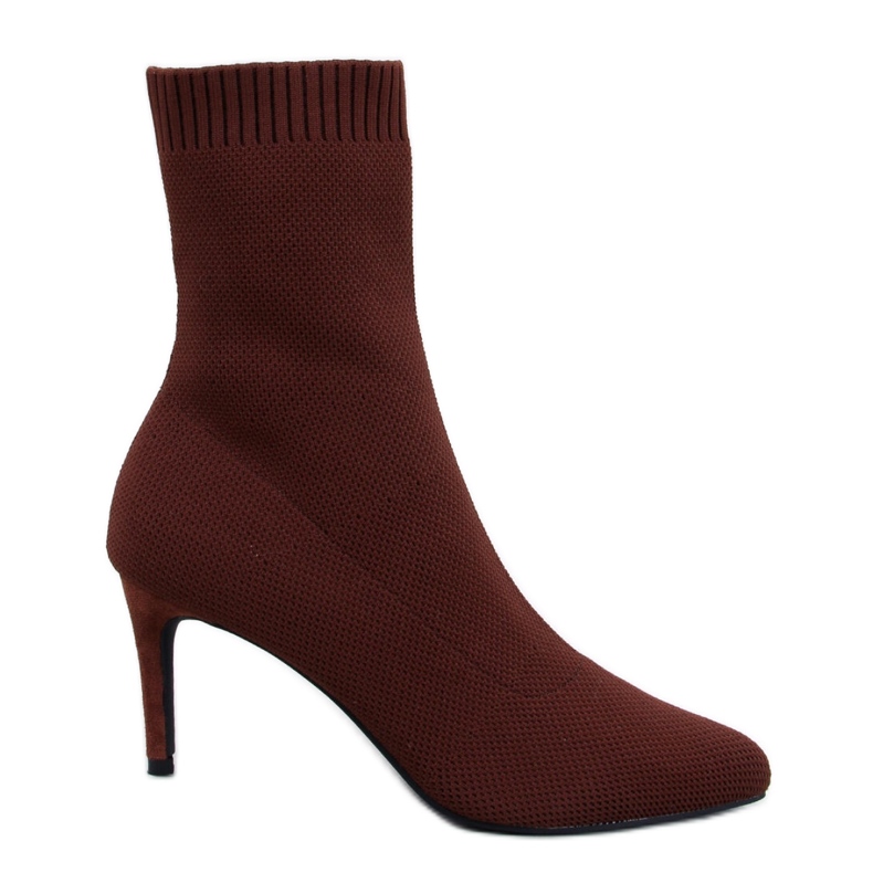 Ponožkové jehlové boty Donatella Brown - Inello hnědý