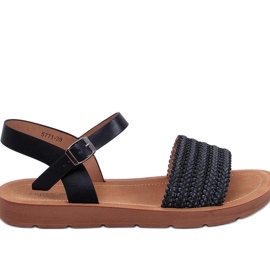 Černé sandály ve stylu boho černá