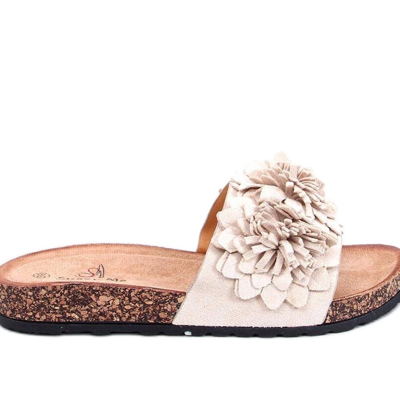 Sandal Cork žabky s květy Sebill Beige - Inello béžový