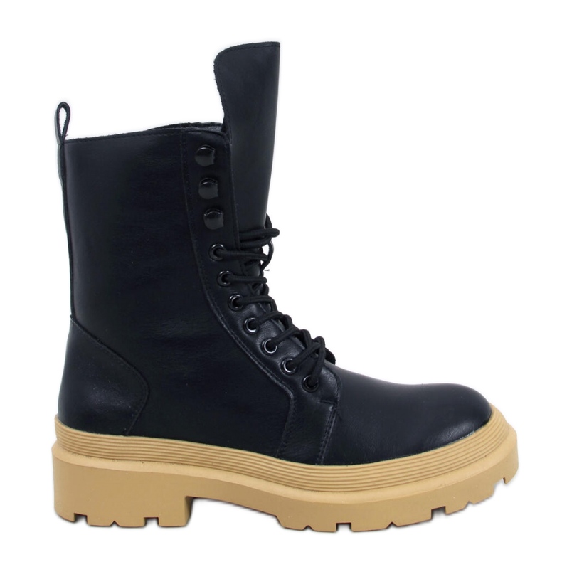 Šněrovací kotníkové boty s chráničem černá