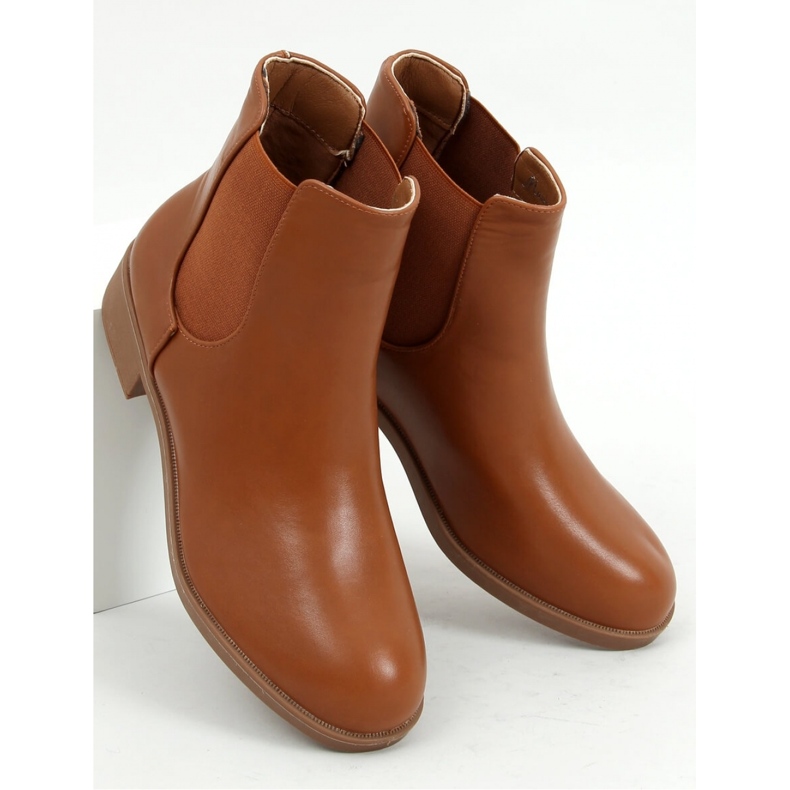 Klasické dámské Chelsea boots camel 6217 Camel - Inello hnědý