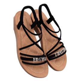 Minimalistické sandály na jemné černé platformě černý