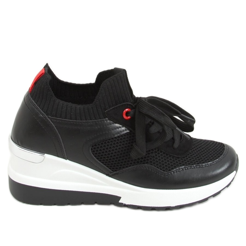 Fenix Černé tenisky na klínku - Inello černá Fenix Černé tenisky na klínku - Inello černá