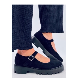 Balerínky Holmess Black na pásku na platformě - Inello černý