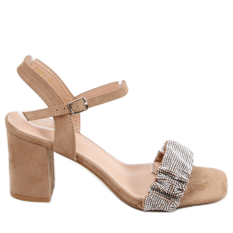 Dash Khaki sandály na širokém podpatku - Inello hnědý Dash Khaki sandály na širokém podpatku - Inello hnědý