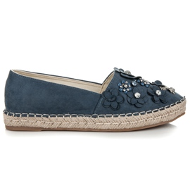 Marquiz Nazouvací polobotky s ozdobami modrý