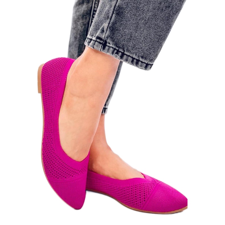 Prolamované mandlové baleríny Sotty Fuchsia - Inello růžový