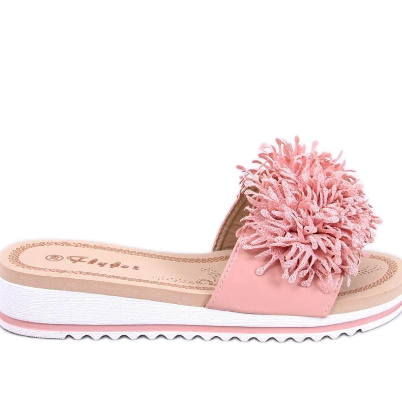 Sandal Wedge mules s květinami Ragnes Pink - Inello růžový