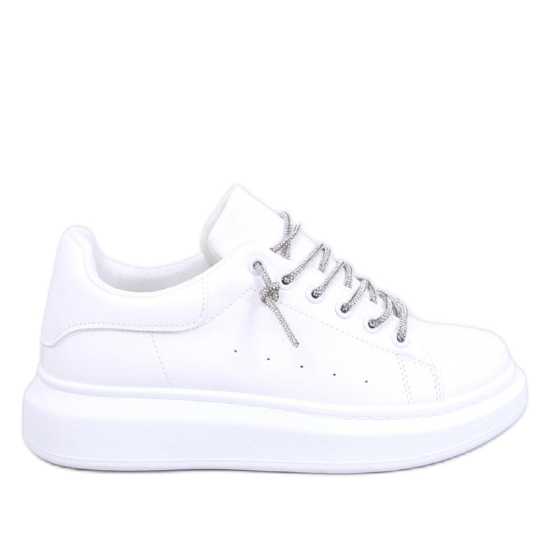 Tenisky s křišťálovými tkaničkami Řada WHITE/SILVER - Inello bílý Tenisky s křišťálovými tkaničkami Řada WHITE/SILVER - Inello bílý