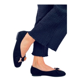 Balerínky Cranny Black se zlatým medvídkem - Inello černá