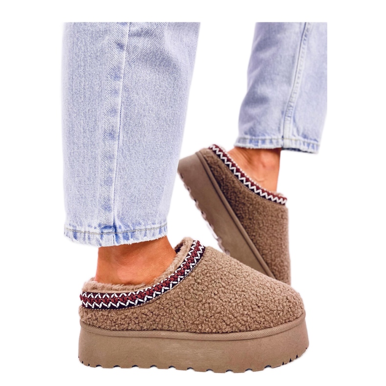 Krátké sněhule Lamb Khaki s ovčí kůží - Inello hnědý