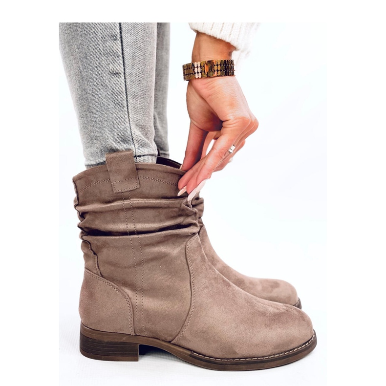 Klasické ploché kotníkové boty Wonger Khaki - Inello béžový Klasické ploché kotníkové boty Wonger Khaki - Inello béžový