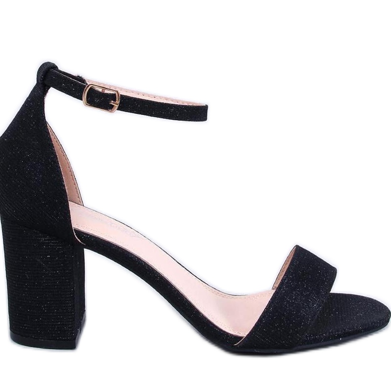 Yanas Black duhové sandály na vysokém podpatku - Inello černá