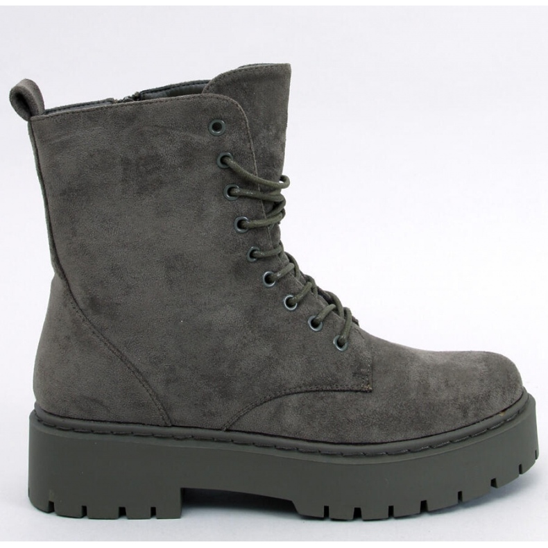 Burse Green šněrovací kotníkové boty na platformě - Inello zelená