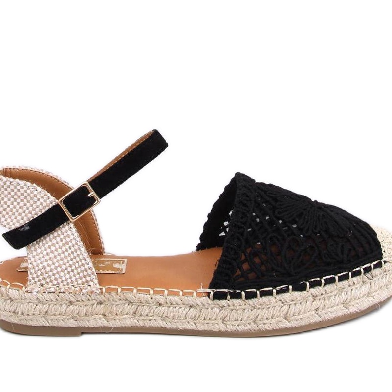 Prolamované espadrilkové sandály Premat Black - Inello černá