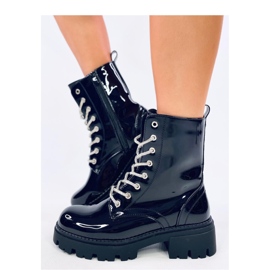 Lakované bovver boty Quanes Miroir - Inello černý