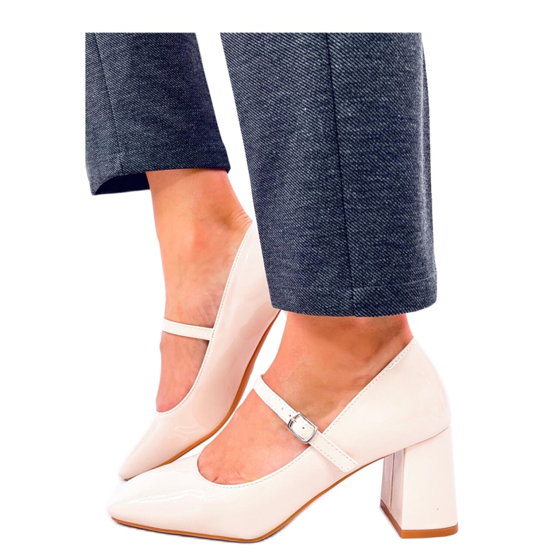 Patentované lodičky na vysokém podpatku Maddoi Beige - Inello béžový