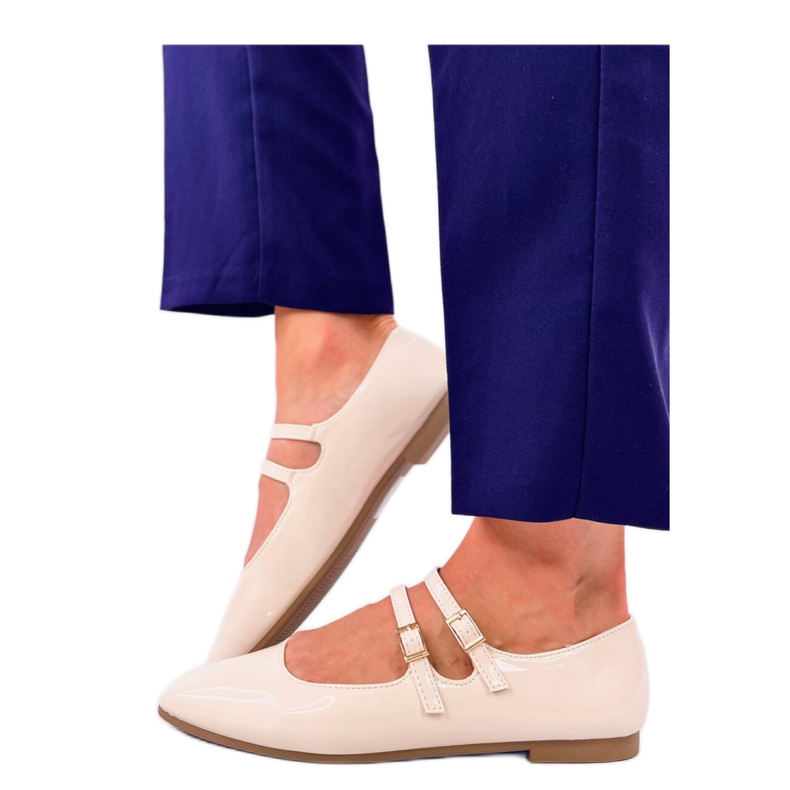 Patent Mary Jane Liths Béžové balerínky - Inello béžový