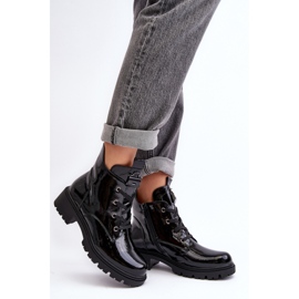 Step in style Boty Model S.Barski HY93-91 Black Lakier - Krok ve stylu černý