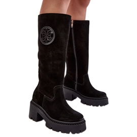Step in style Boty Model Lewski 3367 Black Suede - Krok ve velkém stylu černá