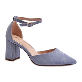 Step in style Lodičky Model Halene Y2385-1 Modrá - Krok ve stylu modrý