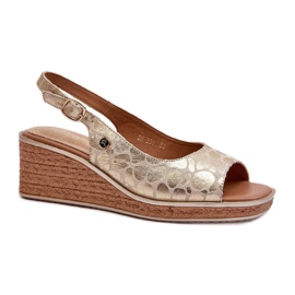 Step in style Sandály Model Sergio Leone SK301 Gold Snake - Krok ve velkém stylu žluť