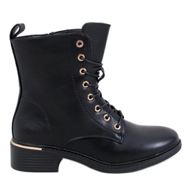 Ango Black šněrovací kotníkové boty černá