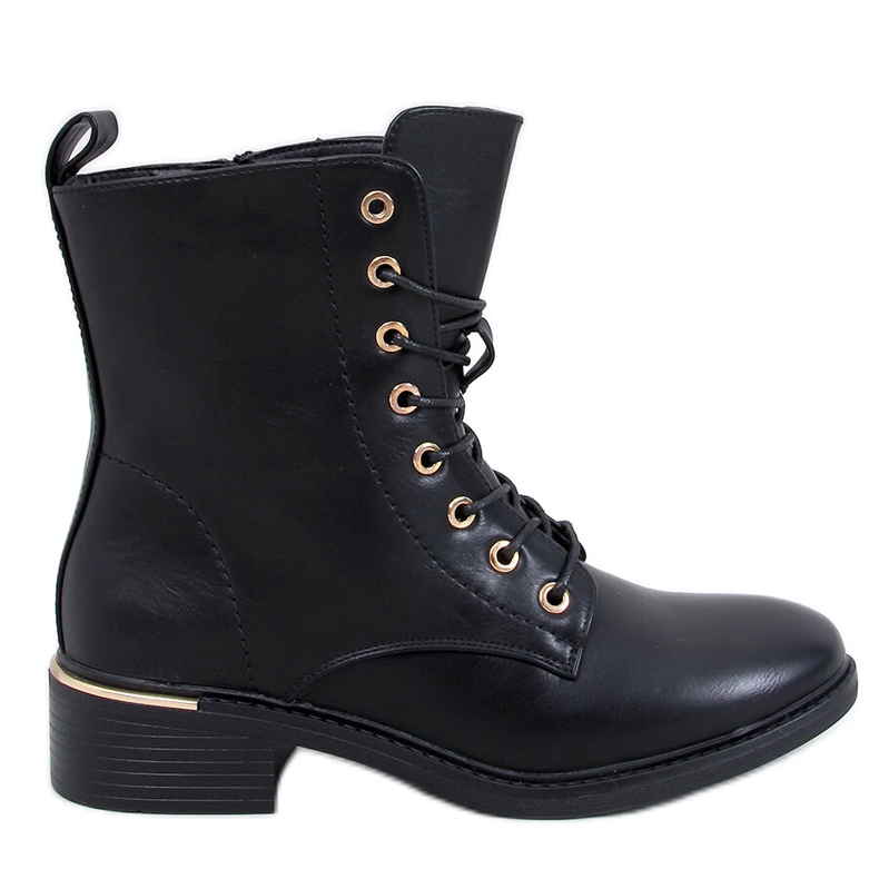 Ango Black šněrovací kotníkové boty černá