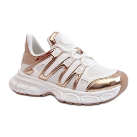 Step in style Sportovní obuv Model Ahmani NB633P White/Gold - Krok ve stylu bílý