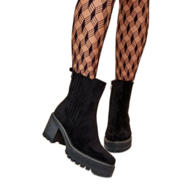 Dámské černé kotníkové boty na vysokém podpatku černá