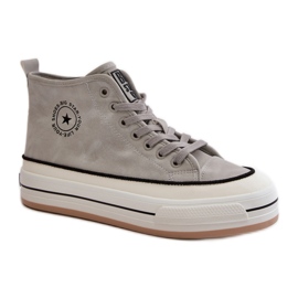 Zateplené dámské tenisky na platformě Big Star šedá