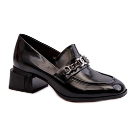 Elegantní blokové lodičky S.Barski, černé černý