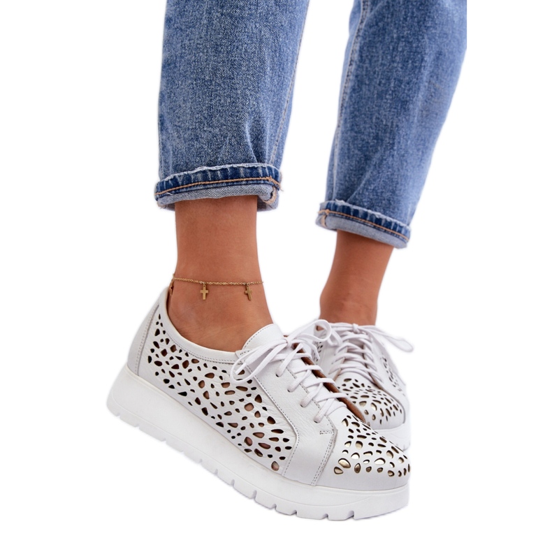 Dámské boty na platformě Zazoo Light Grey bílý