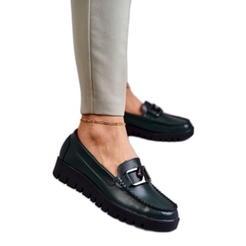 Dámské boty na zelené platformě zelený