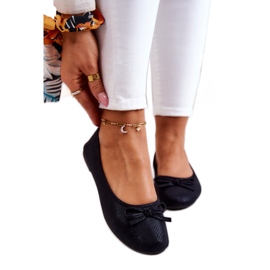 Dámské balerínky s mašlí Černá černý