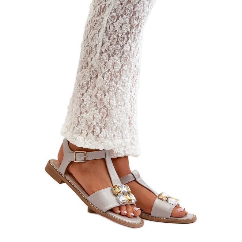 S. BARSKI Dámské sandály s ozdobnými detaily S.Barski béžový